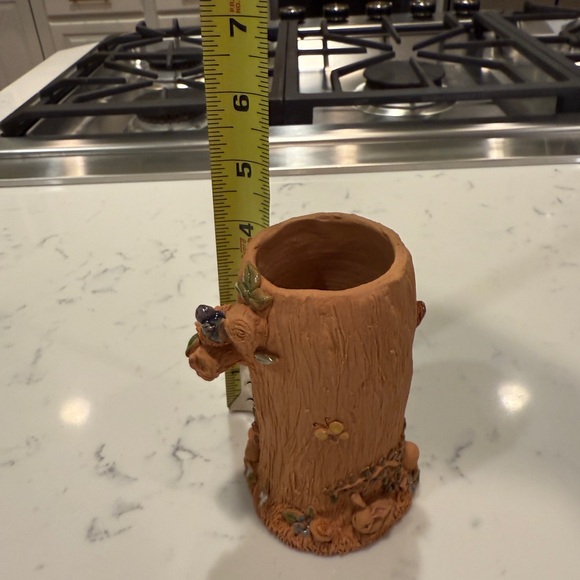 JUNE SEARS POTTERY TREE DESIGN CLAY VASE SQUIRREL MOUSE RABBIT BIRD Vintage - Picture 13 of 13